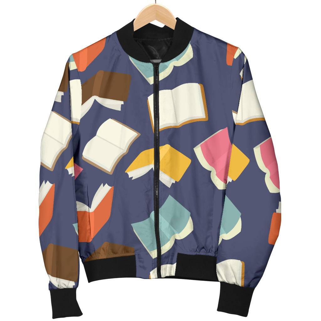 Book Pattern Print Design 01 Men Bomber Jacket