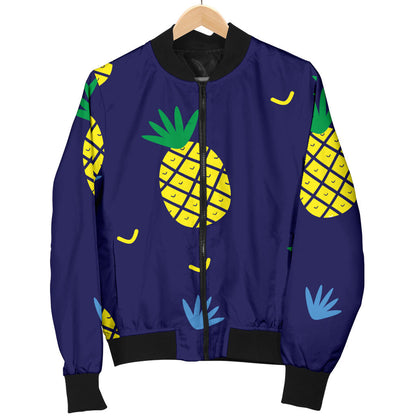 Pineapple Pattern Print Design A01 Men Bomber Jacket