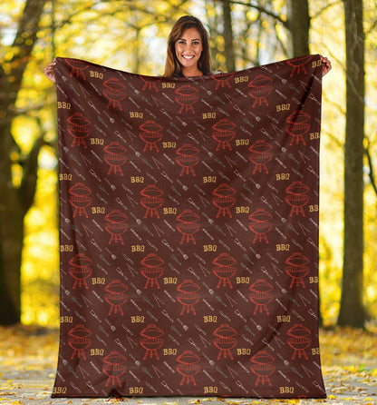 Barbecue Pattern Print Design 01 Premium Blanket