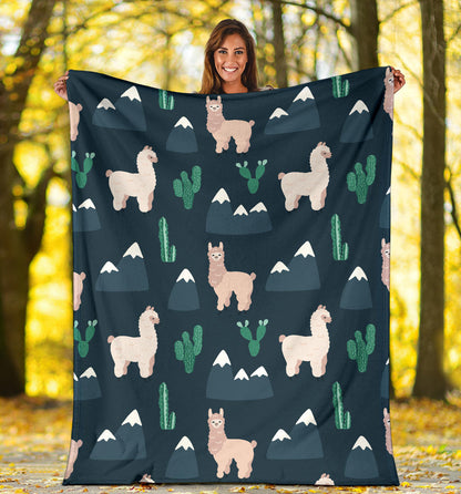 Llama Pattern Print Design 06 Premium Blanket