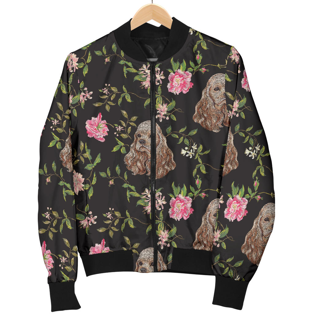 Cocker Pattern Print Design 03 Men Bomber Jacket