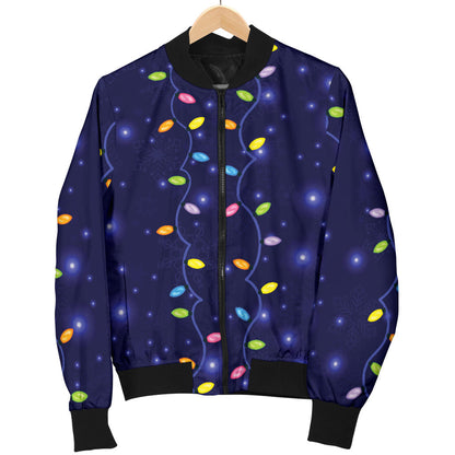 Christmas Light Pattern Print Design 03 Men Bomber Jacket