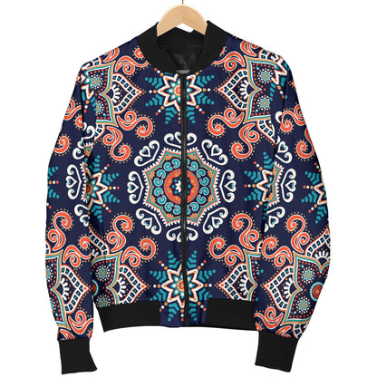Bohemian Pattern Print Design 02 Men Bomber Jacket