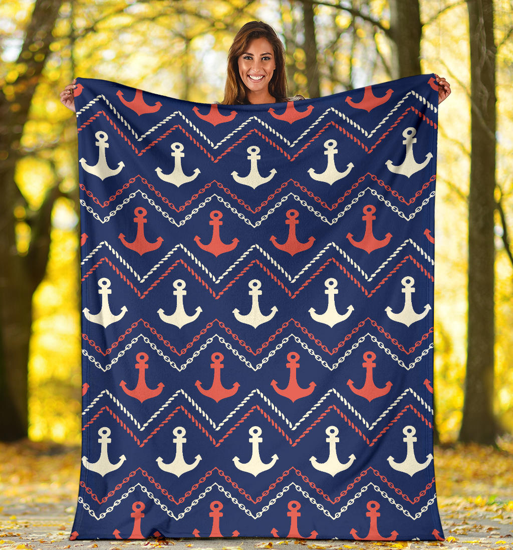 Anchor Pattern Print Design 07 Premium Blanket