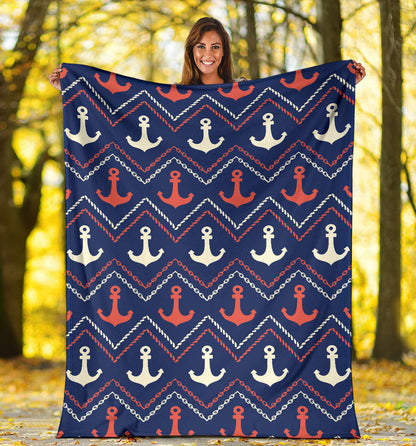 Anchor Pattern Print Design 07 Premium Blanket