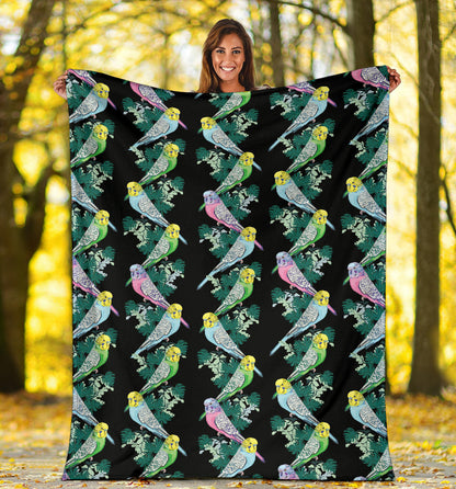 Budgerigar Pattern Print Design 03 Premium Blanket