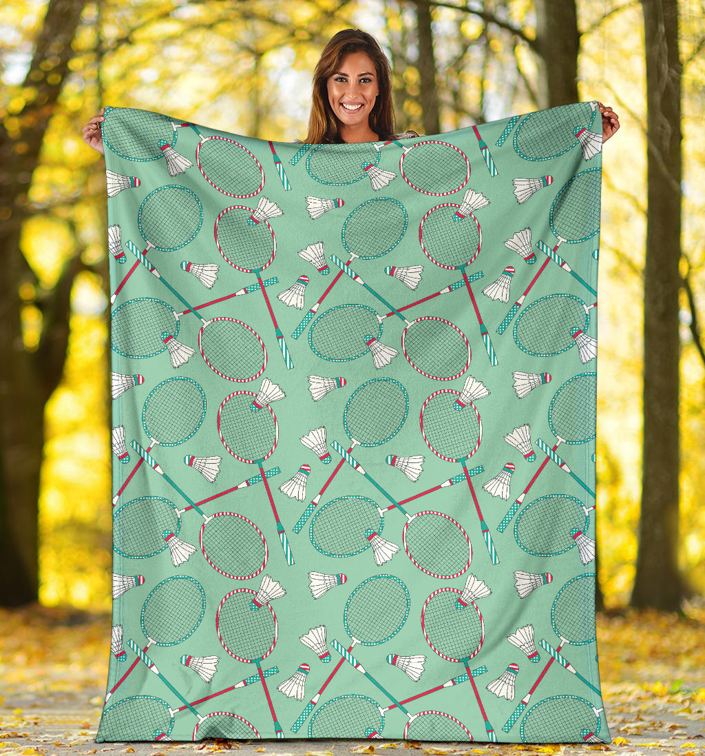 Badminton Pattern Print Design 05 Premium Blanket