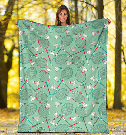 Badminton Pattern Print Design 05 Premium Blanket