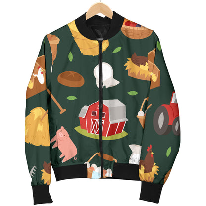 Agricultural Farm Print Design 02 Men Bomber Jacket