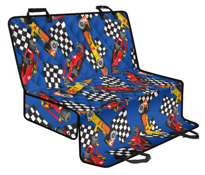 Racing Pattern Print Design A01 Rear Dog Car Seat Cover Hammock