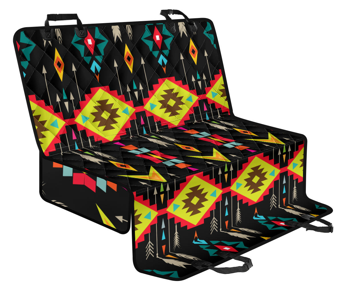 Native Pattern Print Design A05 Rear Dog Car Seat Cover Hammock