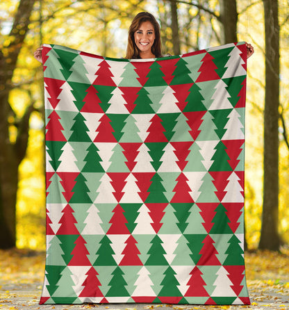 Christmas Tree Pattern Print Design 01 Premium Blanket