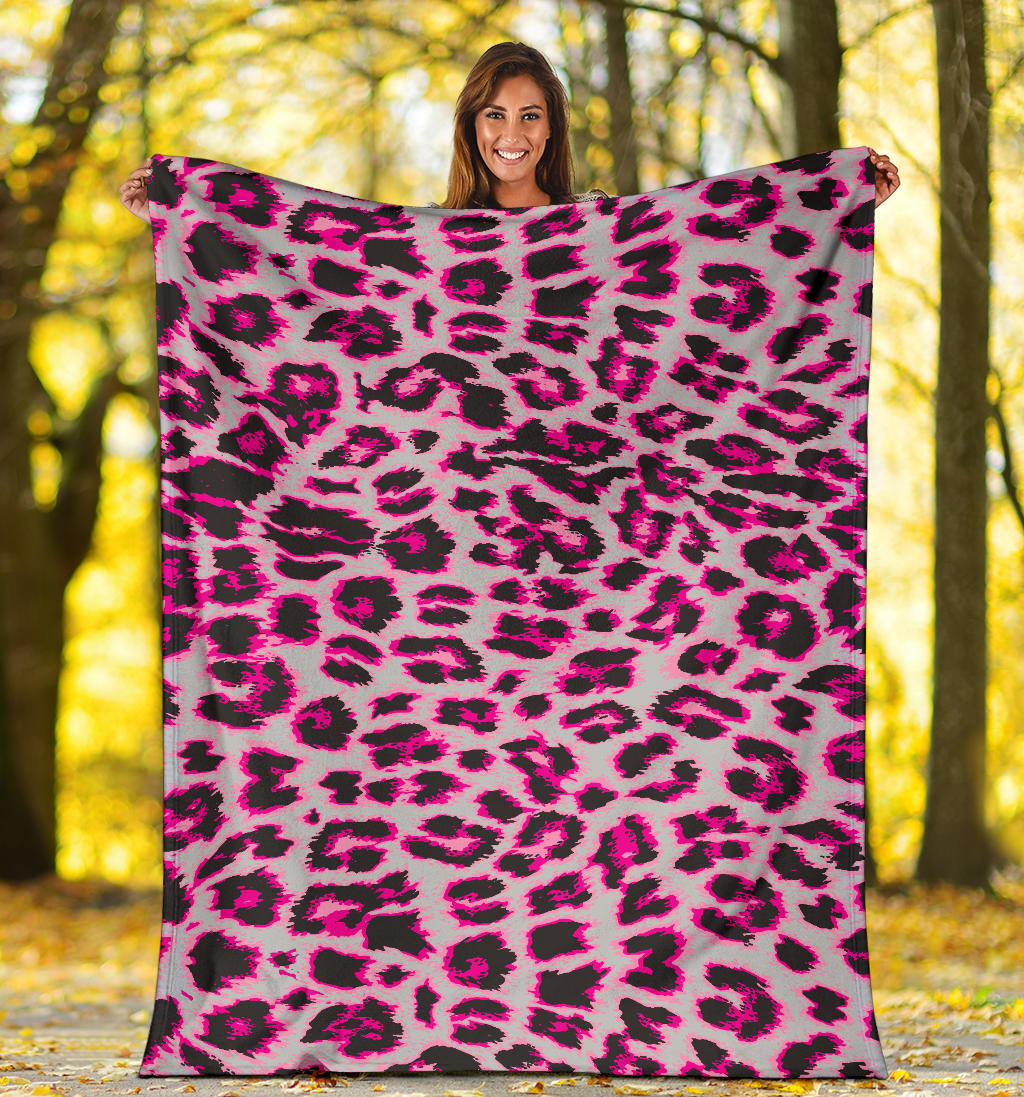 Leopard Pattern Print Design 02 Premium Blanket