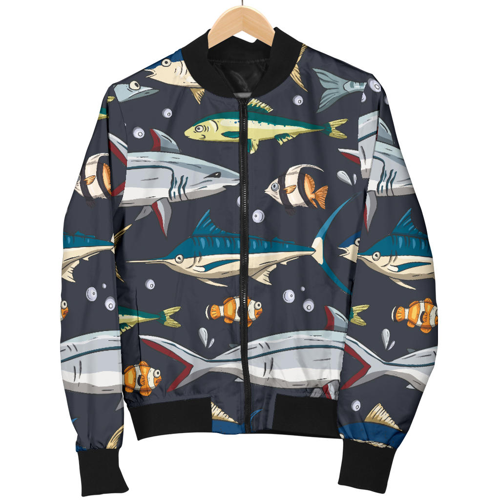 Swordfish Pattern Print Design 04 Men Bomber Jacket