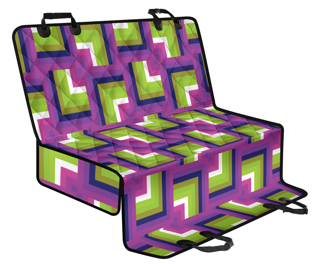 Optical illusion Pattern Print Design A05 Rear Dog Car Seat Cover Hammock