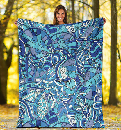 Funky Retro Pattern Print Design A02 Premium Blanket