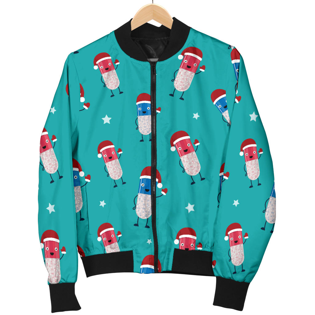Pill Pattern Print Design A03 Men Bomber Jacket