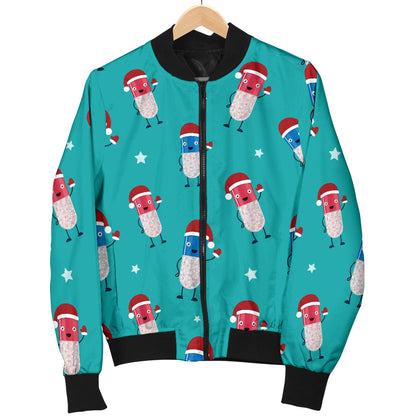 Pill Pattern Print Design A03 Men Bomber Jacket