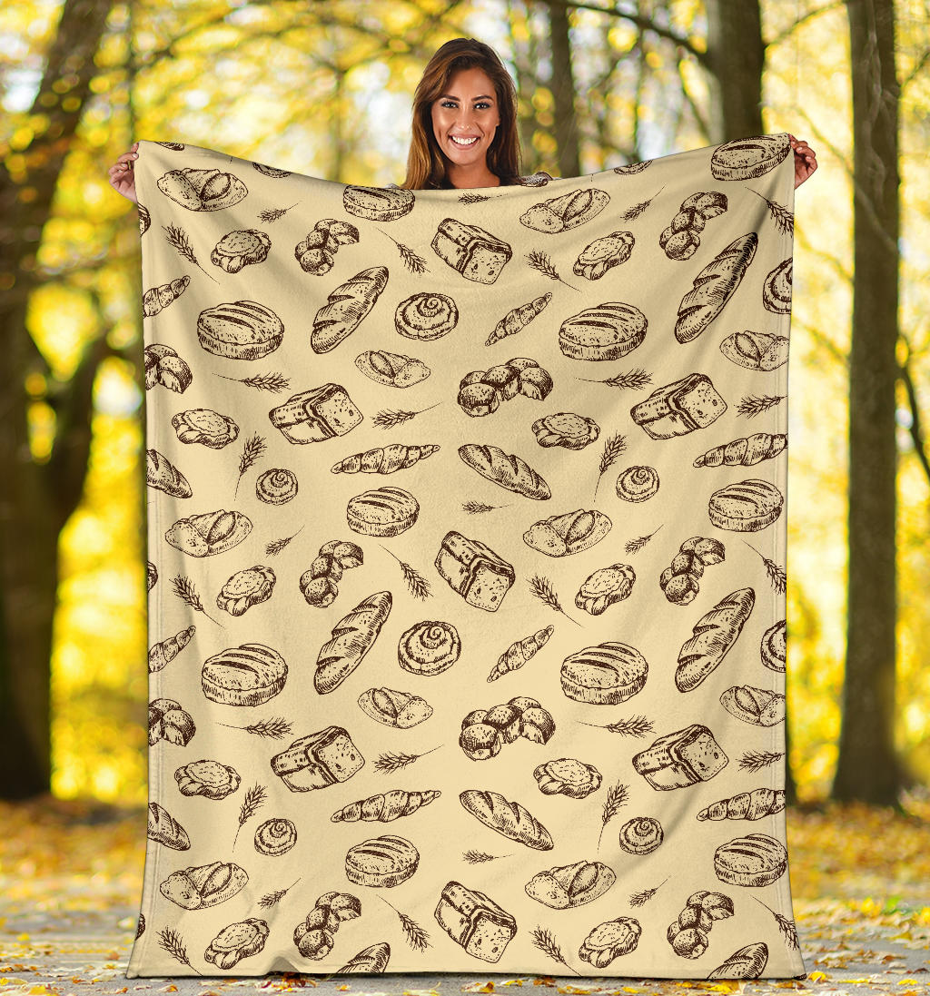 Bread Pattern Print Design 04 Premium Blanket