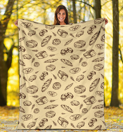 Bread Pattern Print Design 04 Premium Blanket