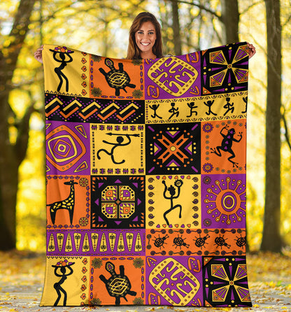 African Pattern Print Design 02 Premium Blanket