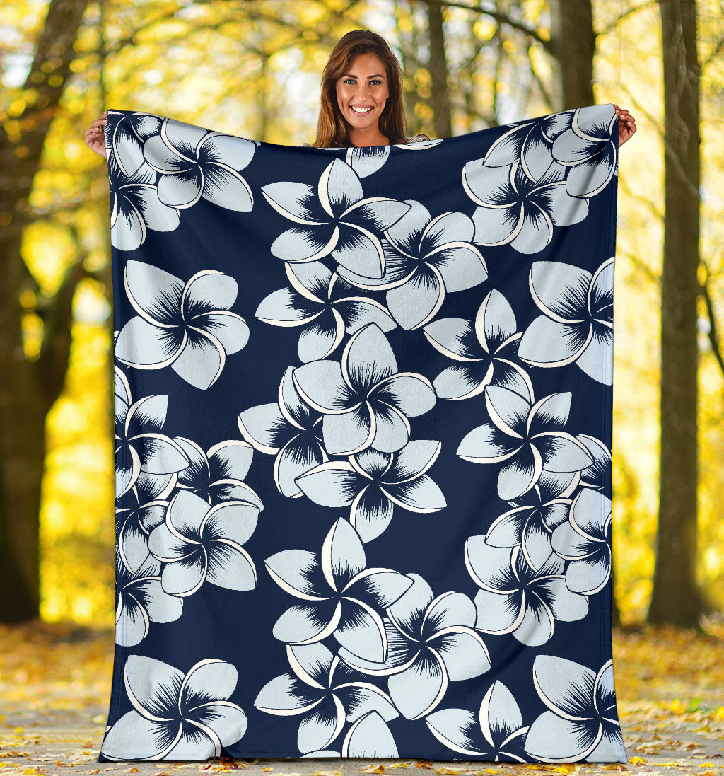 Plumeria Pattern Print Design A02 Premium Blanket
