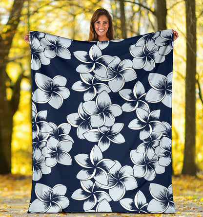 Plumeria Pattern Print Design A02 Premium Blanket
