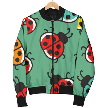 Ladybug Pattern Print Design 02 Men Bomber Jacket