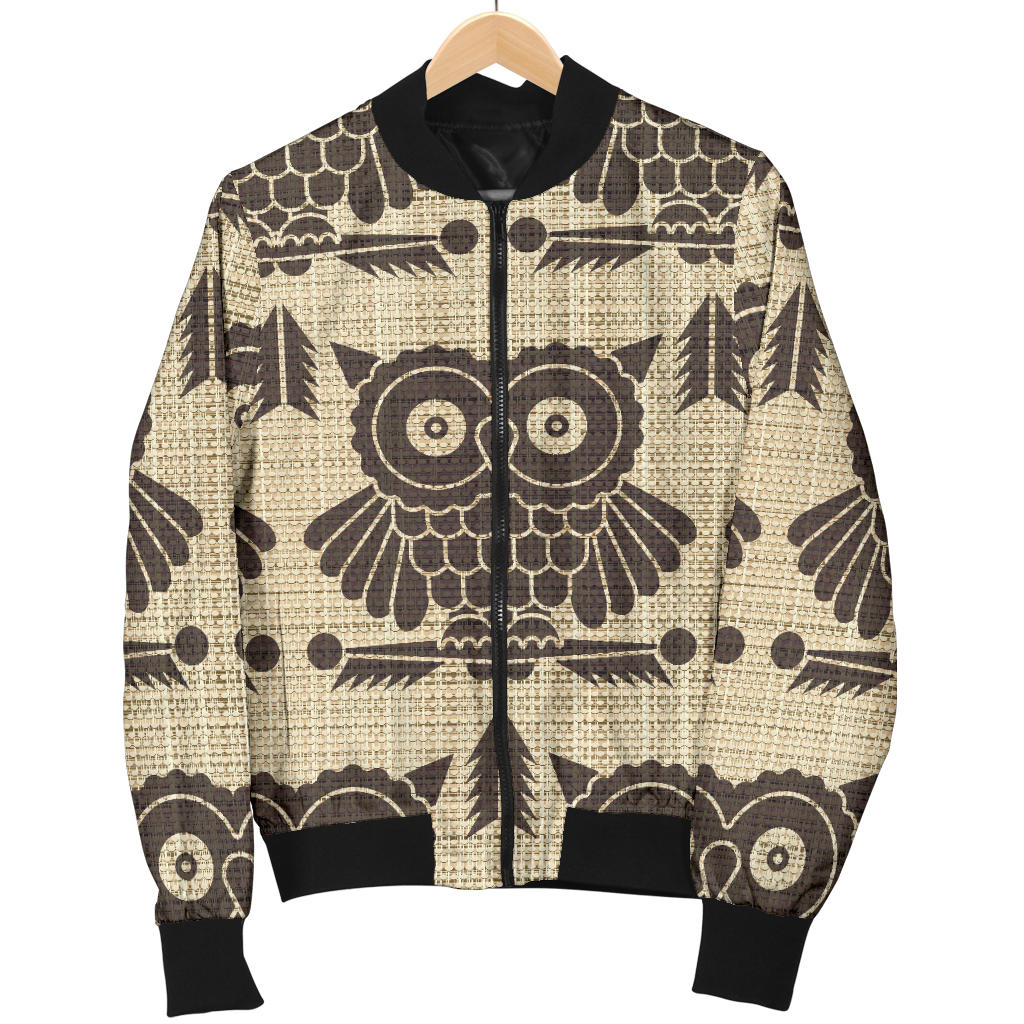 Owl Pattern Print Design A01 Men Bomber Jacket