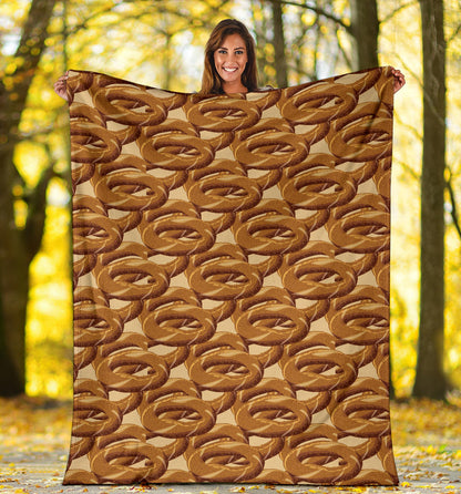 Bagel Pattern Print Design 02 Premium Blanket
