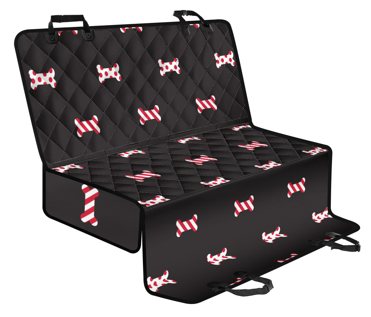 Dog Bone Pattern Print Design 04 Rear Dog Car Seat Cover Hammock