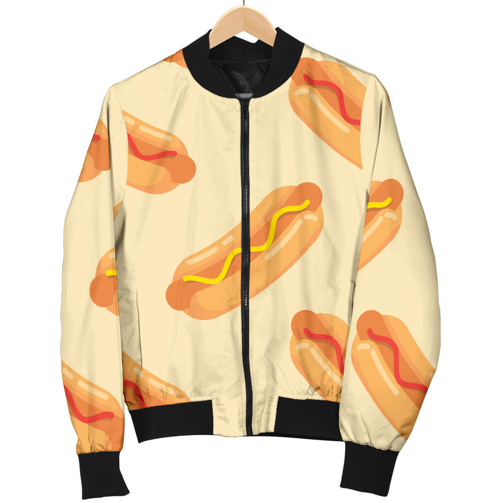 Hot Dog Pattern Print Design 05 Men Bomber Jacket
