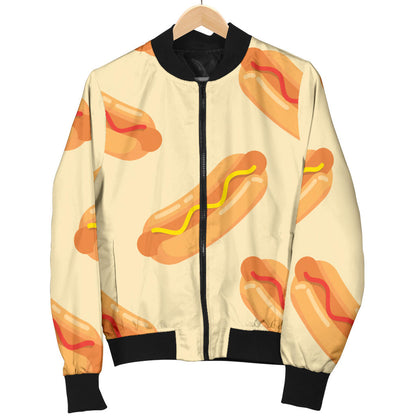 Hot Dog Pattern Print Design 05 Men Bomber Jacket