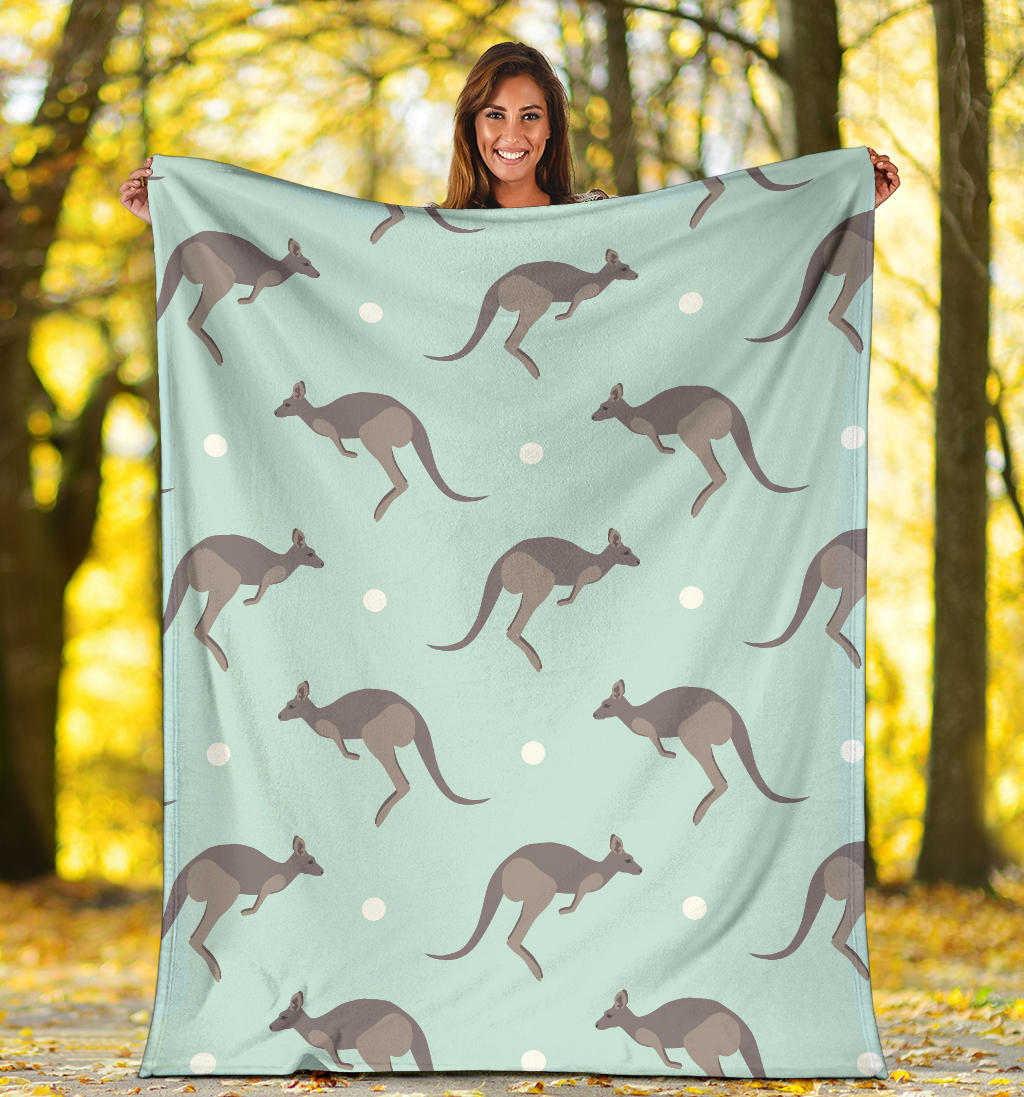 Kangaroos Pattern Print Design 04 Premium Blanket
