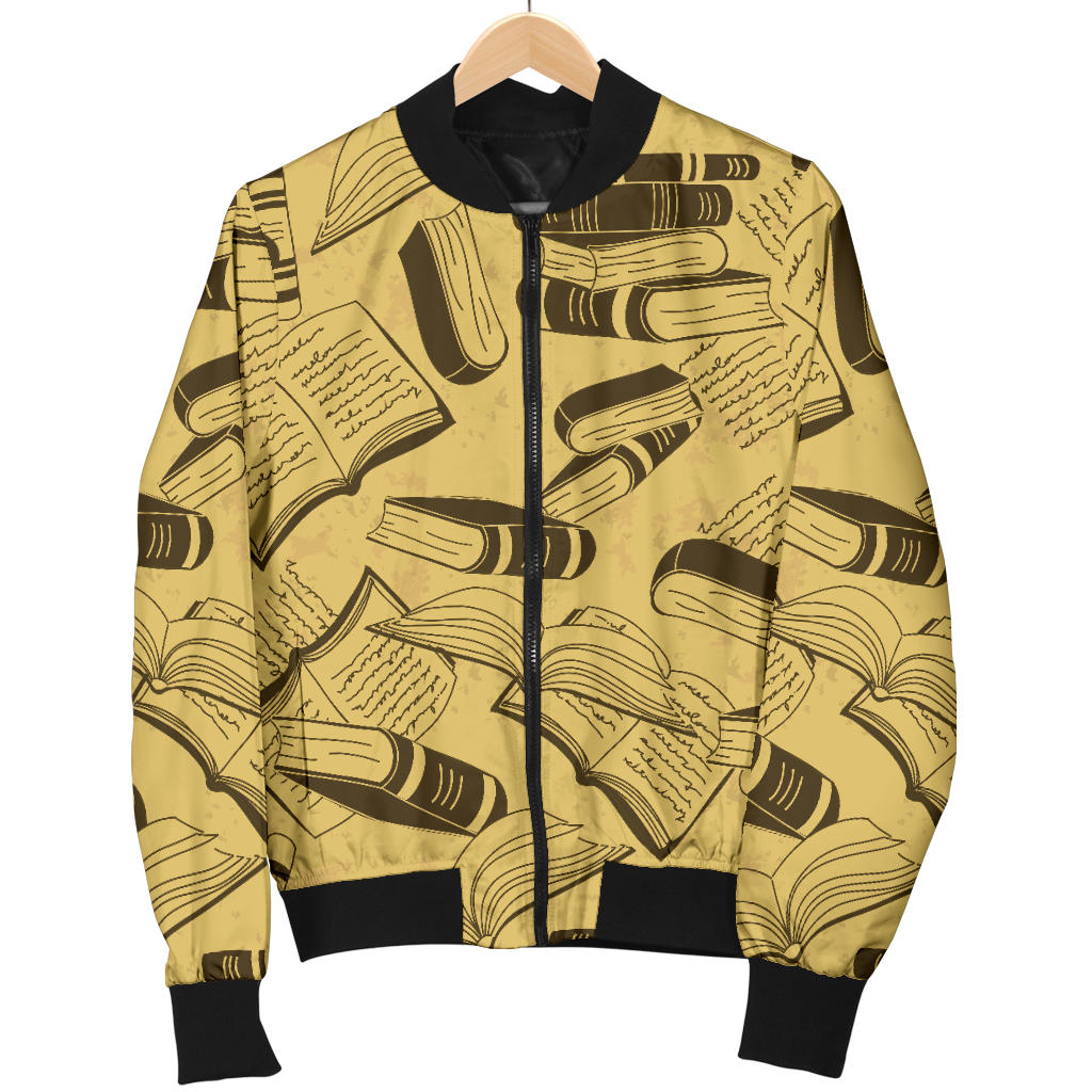 Book Pattern Print Design 02 Men Bomber Jacket