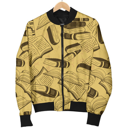 Book Pattern Print Design 02 Men Bomber Jacket