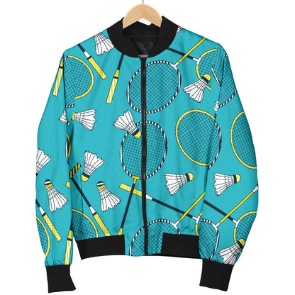 Badminton Pattern Print Design 06 Men Bomber Jacket