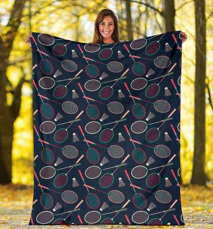 Badminton Pattern Print Design 03 Premium Blanket