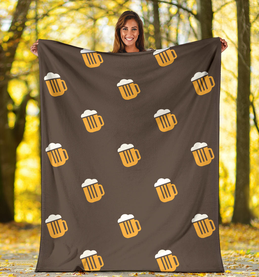 Beer Pattern Print Design 01 Premium Blanket