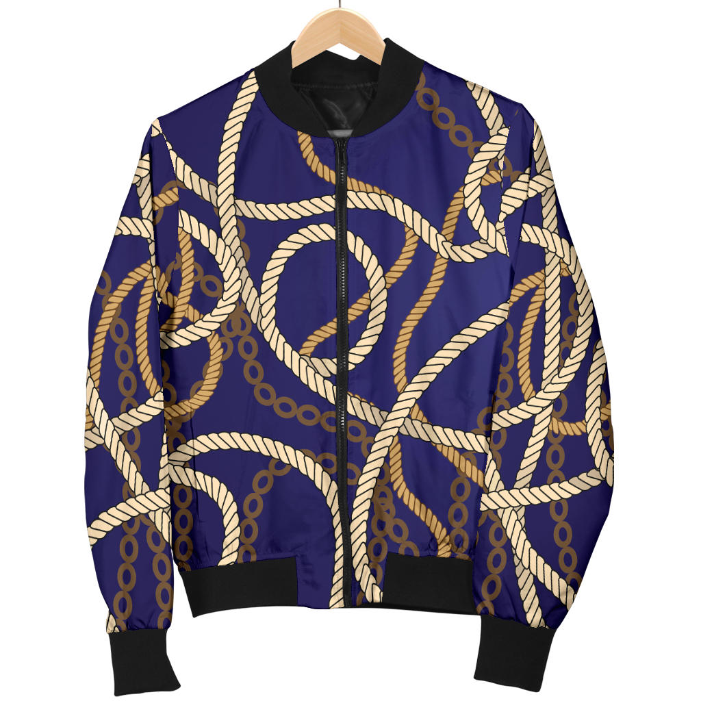 Rope Pattern Print Design A01 Men Bomber Jacket