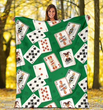 Poker Cards Pattern Print Design A03 Premium Blanket