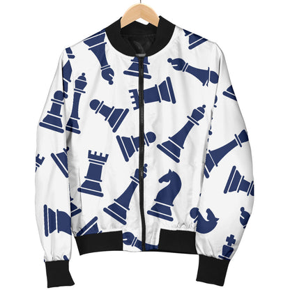 Chess Pattern Print Design 03 Men Bomber Jacket