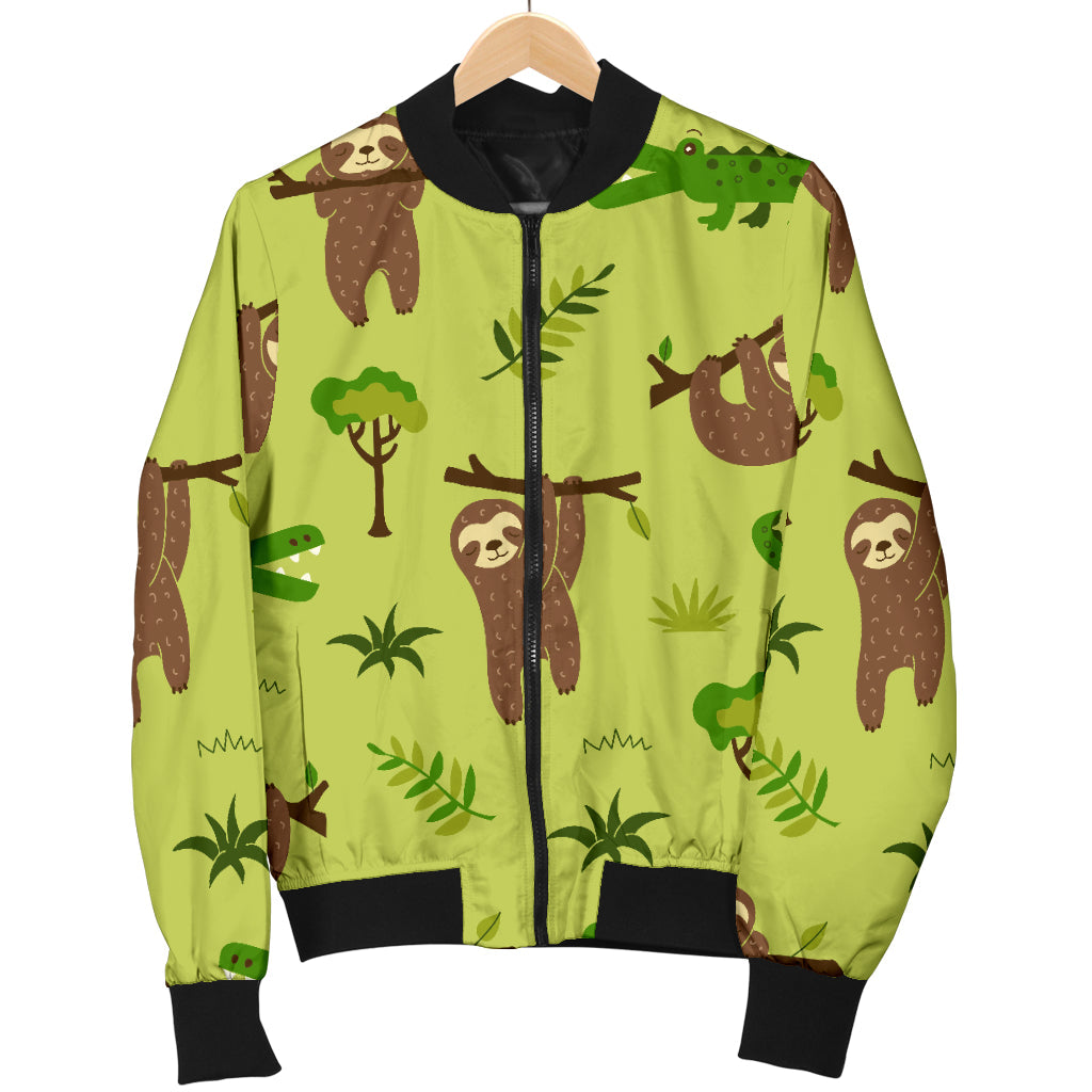 Alligator Pattern Print Design 04 Men Bomber Jacket