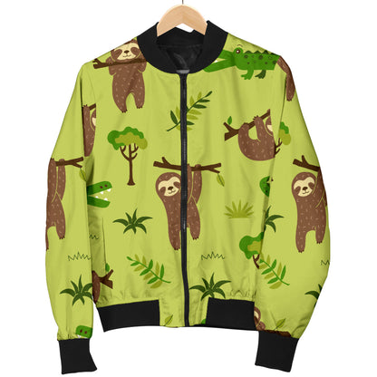 Alligator Pattern Print Design 04 Men Bomber Jacket