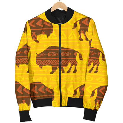Bison Native Pattern Print Design 01 Men Bomber Jacket