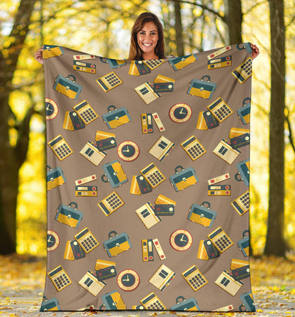 Accounting Financial Pattern Print Design 03 Premium Blanket