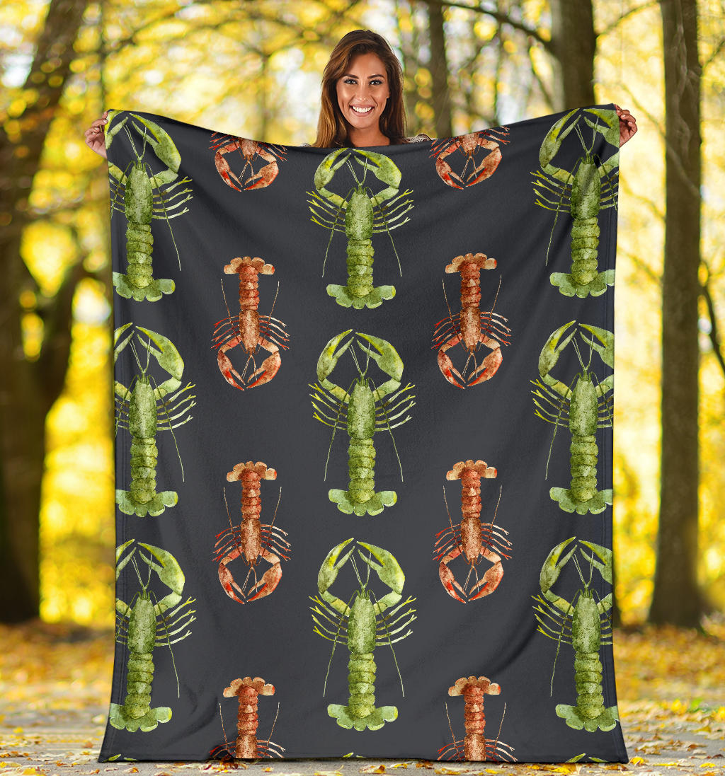 Lobster Pattern Print Design 01 Premium Blanket