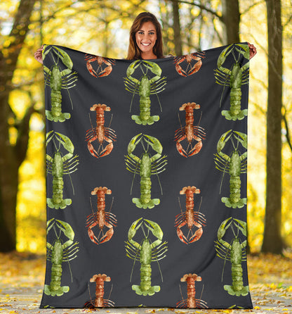 Lobster Pattern Print Design 01 Premium Blanket