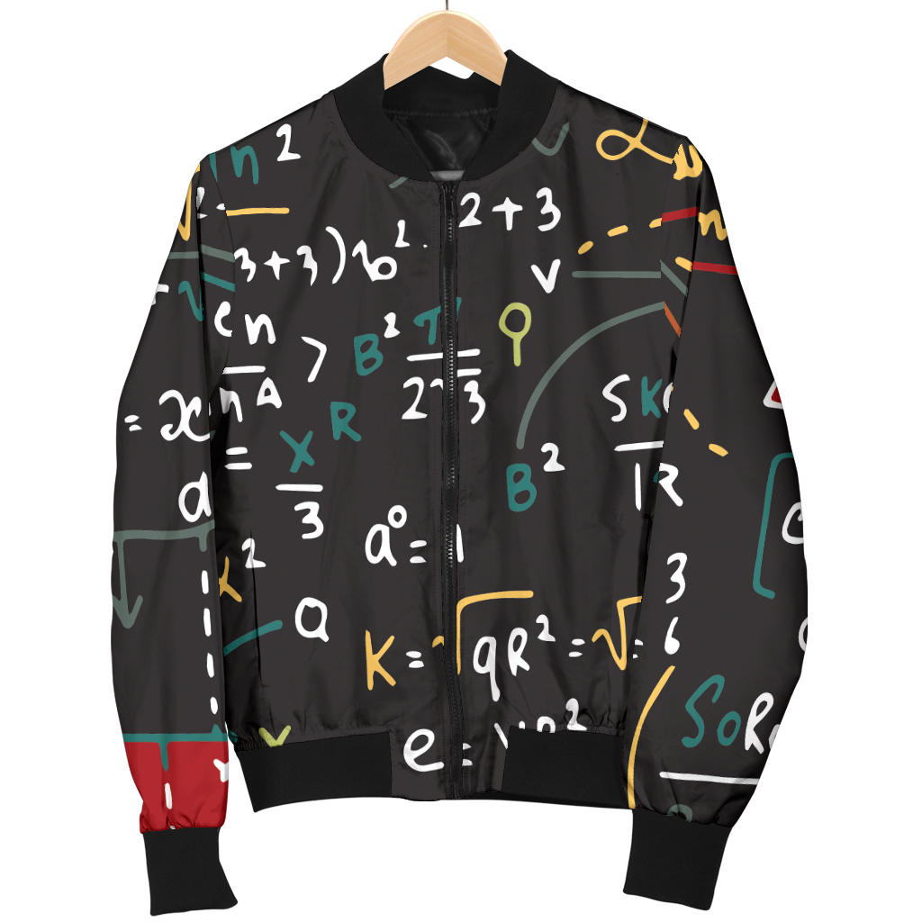 Math Pattern Print Design 04 Men Bomber Jacket