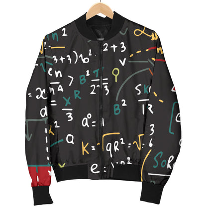 Math Pattern Print Design 04 Men Bomber Jacket